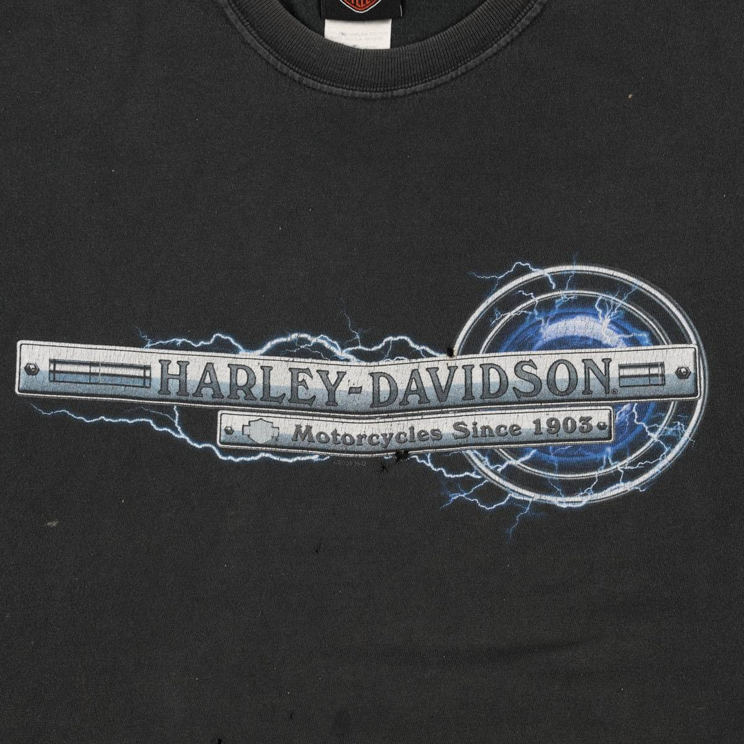 Harley-Davidson Motorcycle Bike T-shirt Made in USA Men's XXL cotton black type Vintage Second Hand