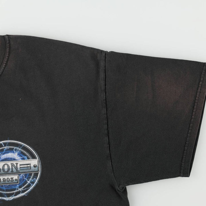 Harley-Davidson Motorcycle Bike T-shirt Made in USA Men's XXL cotton black type Vintage Second Hand