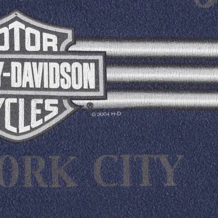 Harley-Davidson Fire Pattern Motorcycle Bike T-Shirt Men's XXL cotton navy blue type Vintage Second Hand