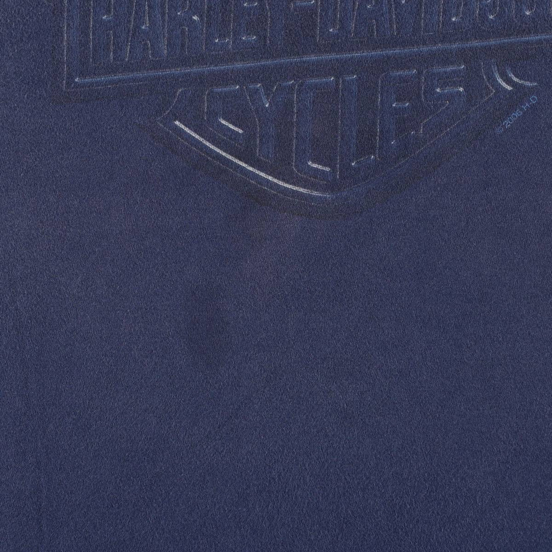Harley-Davidson Fire Pattern Motorcycle Bike T-Shirt Men's XXL cotton navy blue type Vintage Second Hand