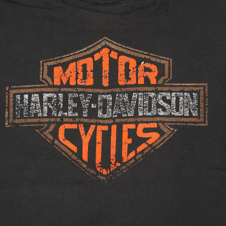 Harley-Davidson Eagle Pattern Motorcycle Bike T-shirt Men's S size unclear black type Vintage Second Hand