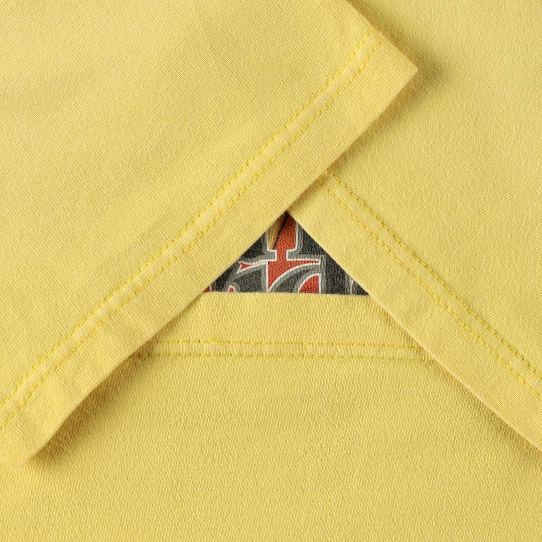 00'S Harley-Davidson Fire Pattern Motorcycle Bike T-Shirt Made in USA Men's L size cotton lemon yellow Vintage Second Hand