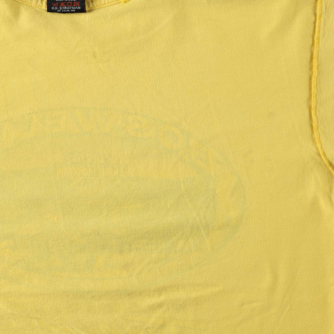 00'S Harley-Davidson Fire Pattern Motorcycle Bike T-Shirt Made in USA Men's L size cotton lemon yellow Vintage Second Hand
