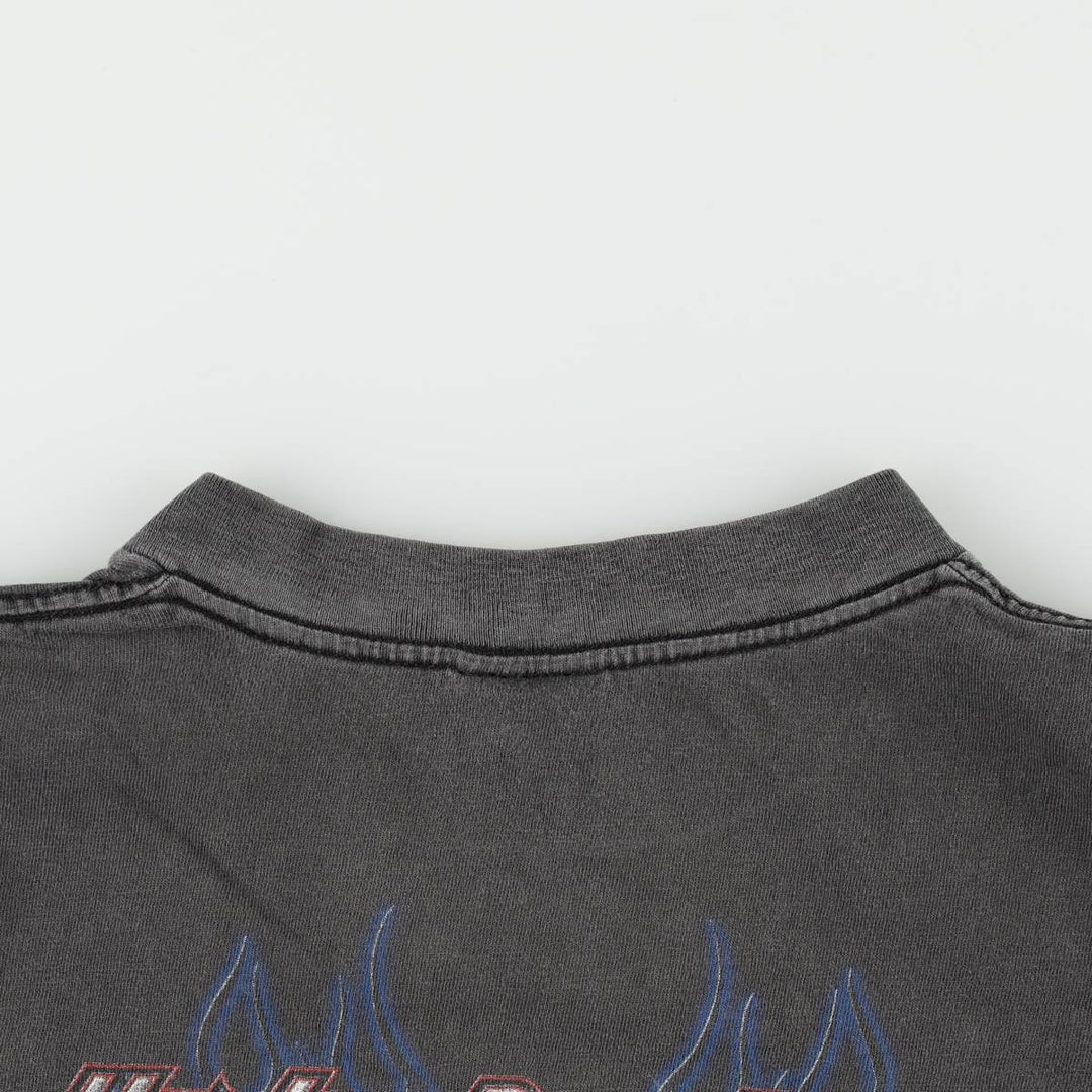 90'S Harley-Davidson Cafe Racer Fire Pattern Motorcycle T-Shirt, Men's Size XL (approx.) cotton black type Vintage Second Hand