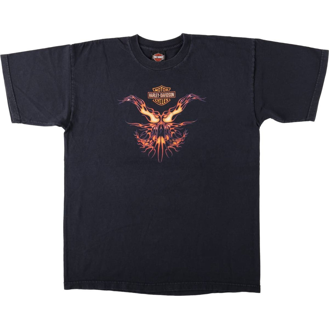 2000'S Harley-Davidson Eagle Pattern/Stars and Stripes Motorcycle T-Shirt, Men's Size XL (approx.) unclear black type Vintage Second Hand