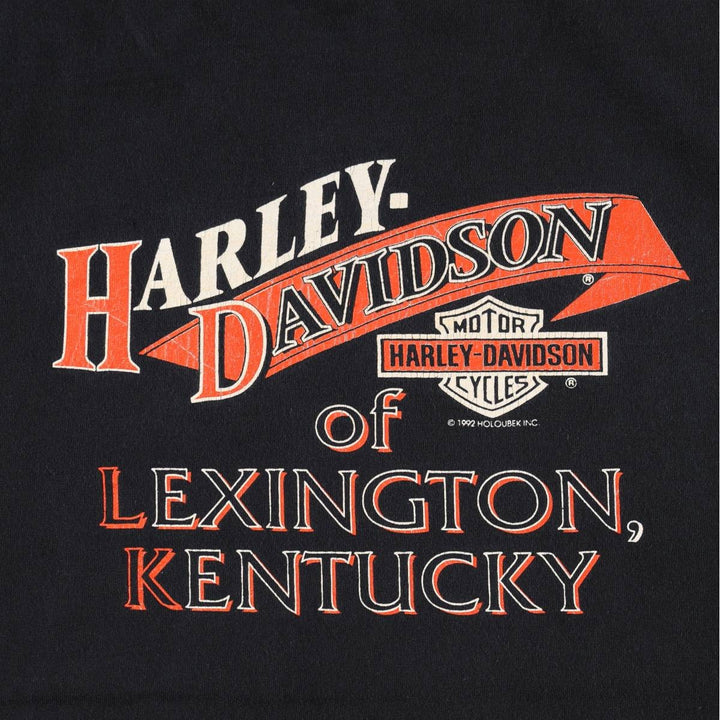 90'S Harley-Davidson Motorcycle T-Shirt, Made in USA, Men's Size M (approx.) cotton black type Vintage Second Hand