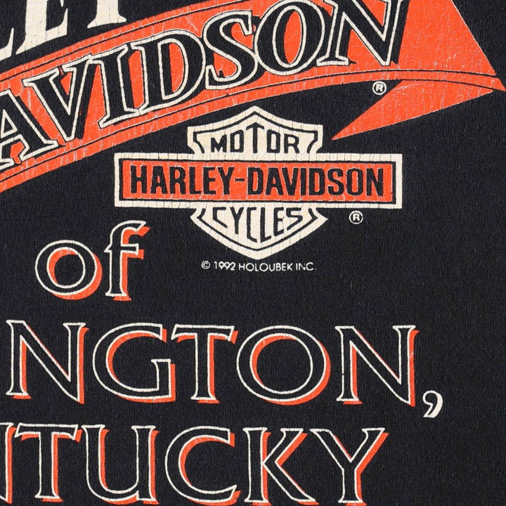 90'S Harley-Davidson Motorcycle T-Shirt, Made in USA, Men's Size M (approx.) cotton black type Vintage Second Hand
