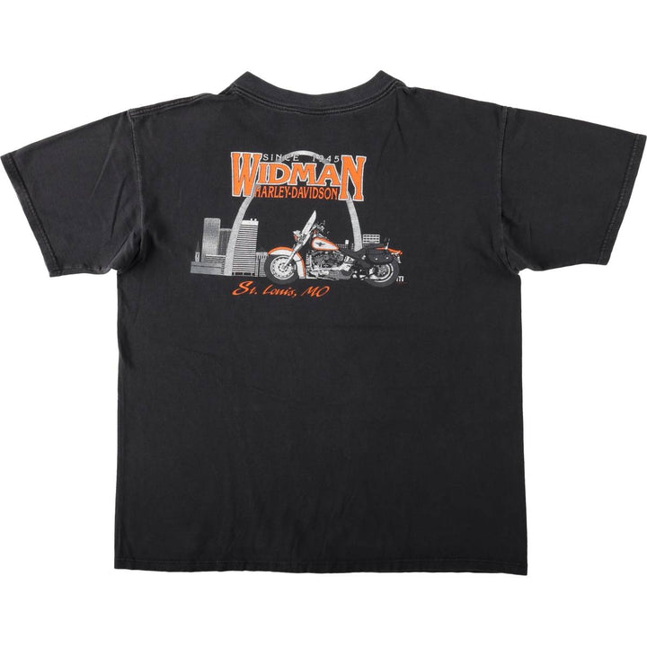 90'S Harley Davidson Eagle Pattern Motorcycle Bike T-shirt Made in USA Men's XL Vintage cotton black type Vintage Second Hand