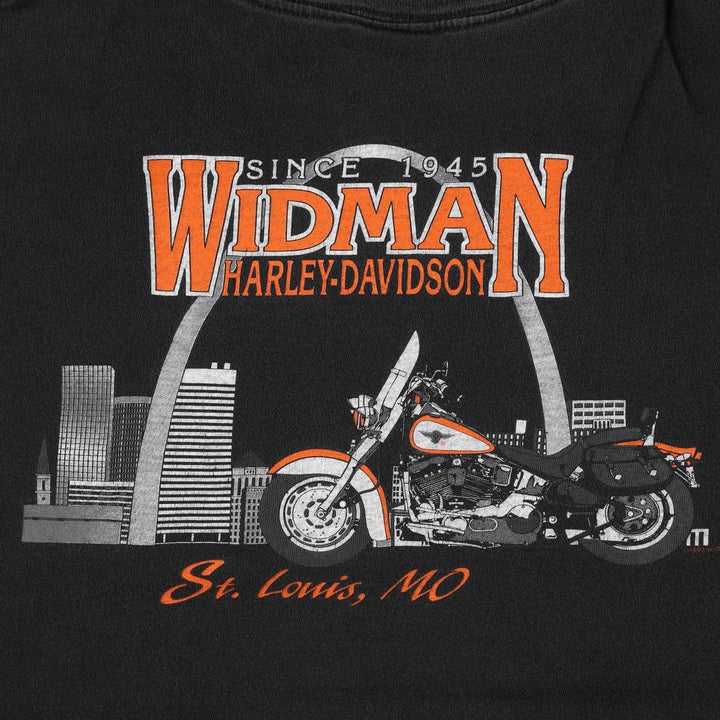 90'S Harley Davidson Eagle Pattern Motorcycle Bike T-shirt Made in USA Men's XL Vintage cotton black type Vintage Second Hand