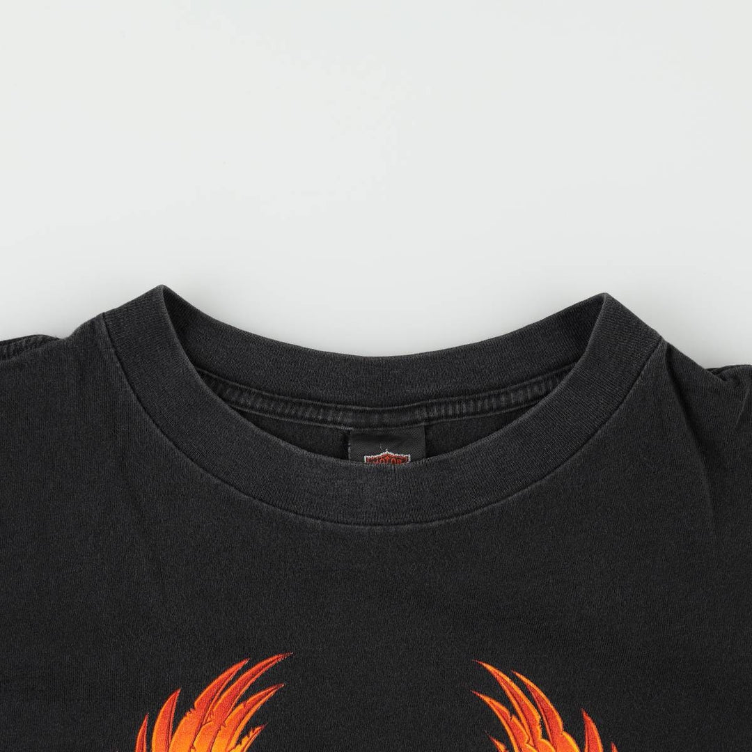 90'S Harley Davidson Eagle Pattern Motorcycle Bike T-shirt Made in USA Men's XL Vintage cotton black type Vintage Second Hand