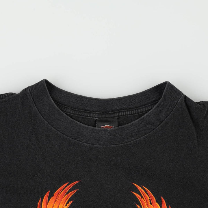 90'S Harley Davidson Eagle Pattern Motorcycle Bike T-shirt Made in USA Men's XL Vintage cotton black type Vintage Second Hand