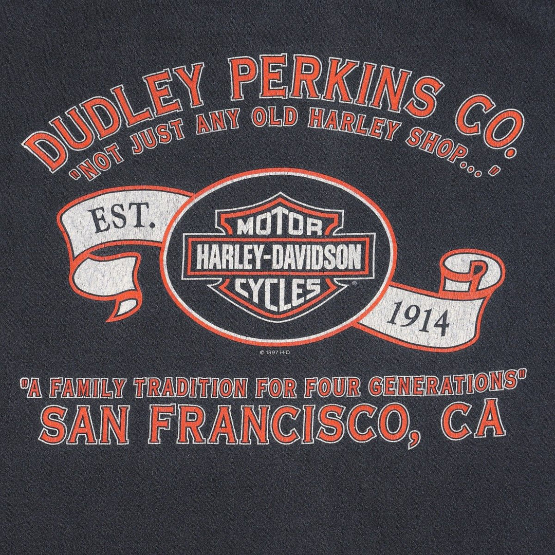 90'S Harley-Davidson Motorcycle Bike T-shirt, Men's XL, Vintage unclear black type Vintage Second Hand
