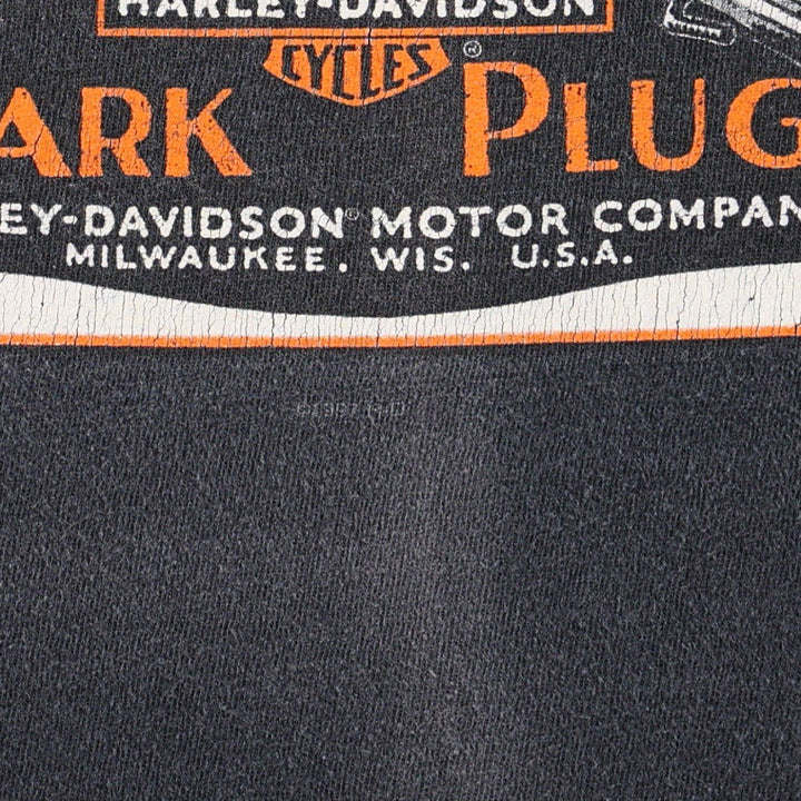 90'S Harley-Davidson Motorcycle Bike T-shirt, Men's XL, Vintage unclear black type Vintage Second Hand