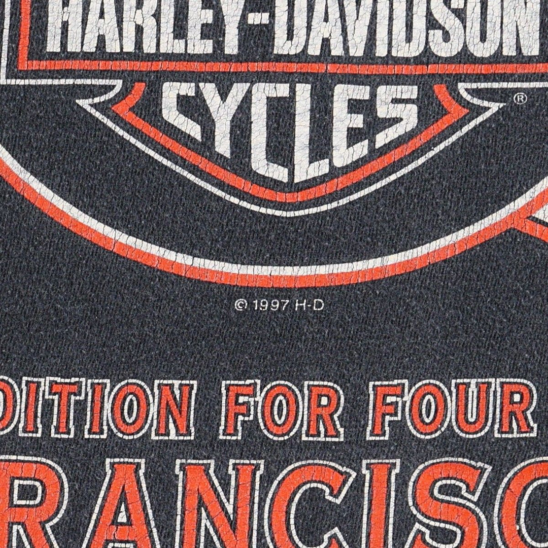 90'S Harley-Davidson Motorcycle Bike T-shirt, Men's XL, Vintage unclear black type Vintage Second Hand