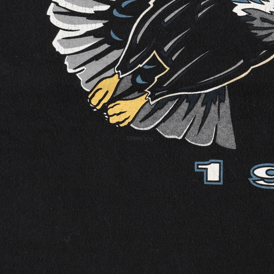 90'S Harley Davidson Eagle Pattern Fire Pattern Motorcycle Bike T-shirt Made in USA Men's XL cotton black type Vintage Second Hand