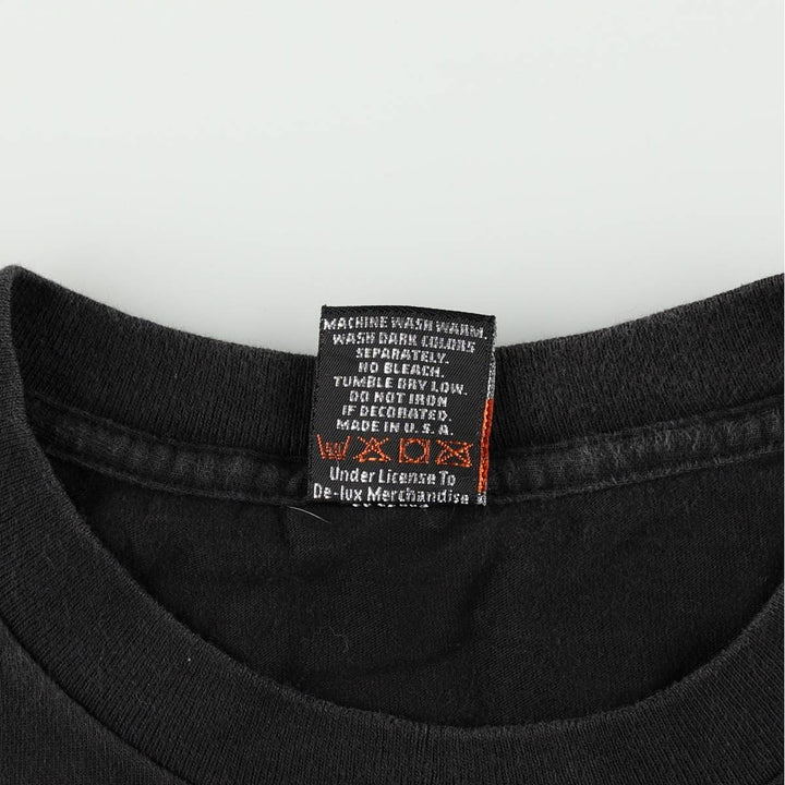 00'S Harley-Davidson Fire Pattern Motorcycle Bike T-Shirt Made in USA Men's XL cotton black type Vintage Second Hand