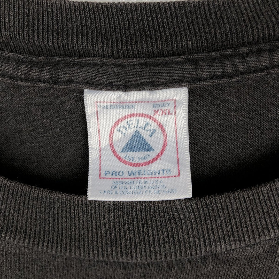 Delta PRO WEIGHT Harley-Davidson Fire Pattern Large Logo Motorcycle Bike T-Shirt, Men's XXL Equivalent cotton Charcoal Vintage Second Hand
