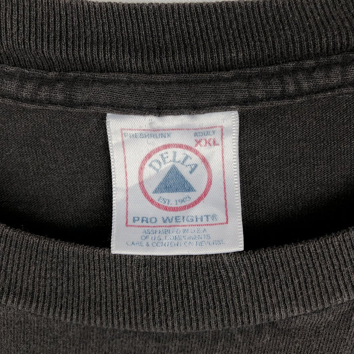 Delta PRO WEIGHT Harley-Davidson Fire Pattern Large Logo Motorcycle Bike T-Shirt, Men's XXL Equivalent cotton Charcoal Vintage Second Hand