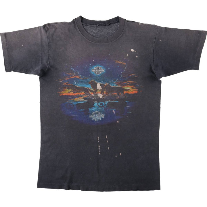 Harley-Davidson Motorcycle Bike T-shirt, Men's XL size unclear black type Vintage Second Hand