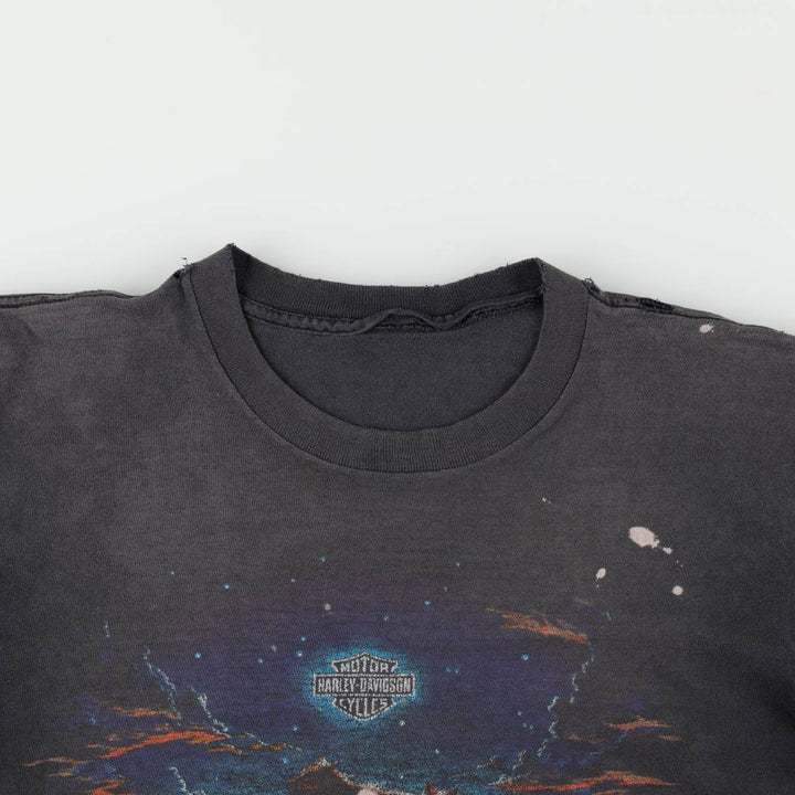 Harley-Davidson Motorcycle Bike T-shirt, Men's XL size unclear black type Vintage Second Hand