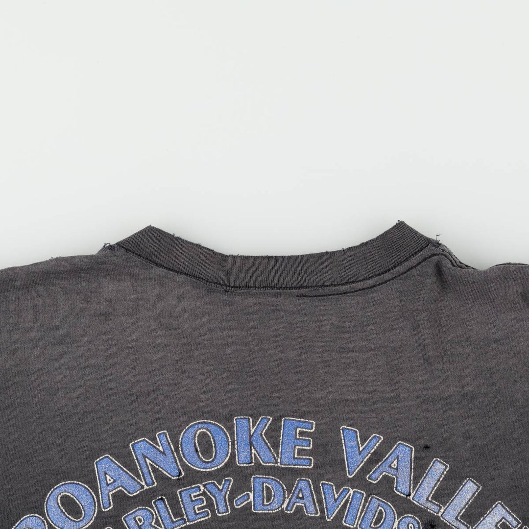 Harley-Davidson Motorcycle Bike T-shirt, Men's XL size unclear black type Vintage Second Hand