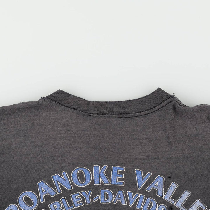 Harley-Davidson Motorcycle Bike T-shirt, Men's XL size unclear black type Vintage Second Hand