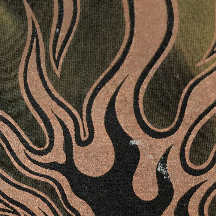 90'S Harley-Davidson Tie-Dye Pattern Eagle Pattern Fire Pattern Motorcycle Bike T-Shirt Men's Size M (approx.) cotton Khaki type Vintage Second Hand