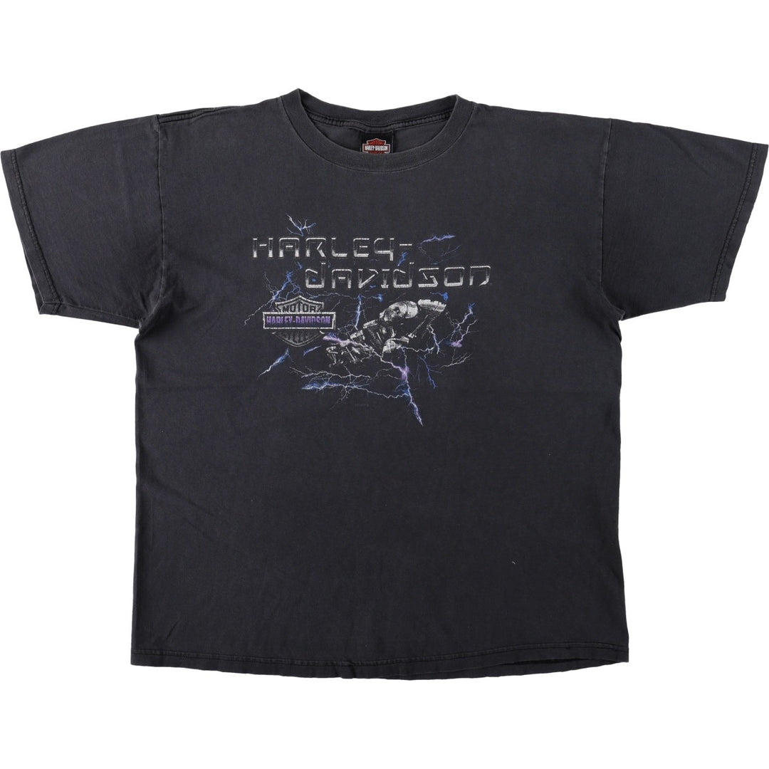 00'S Harley-Davidson Motorcycle Bike T-shirt Men's XL size cotton black type Vintage Second Hand