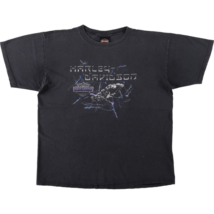 00'S Harley-Davidson Motorcycle Bike T-shirt Men's XL size cotton black type Vintage Second Hand