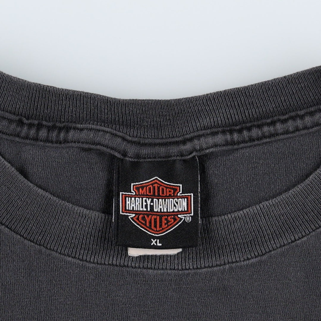 00'S Harley-Davidson Motorcycle Bike T-shirt Men's XL size cotton black type Vintage Second Hand