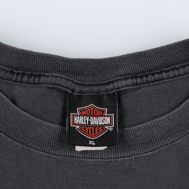 00'S Harley-Davidson Motorcycle Bike T-shirt Men's XL size cotton black type Vintage Second Hand