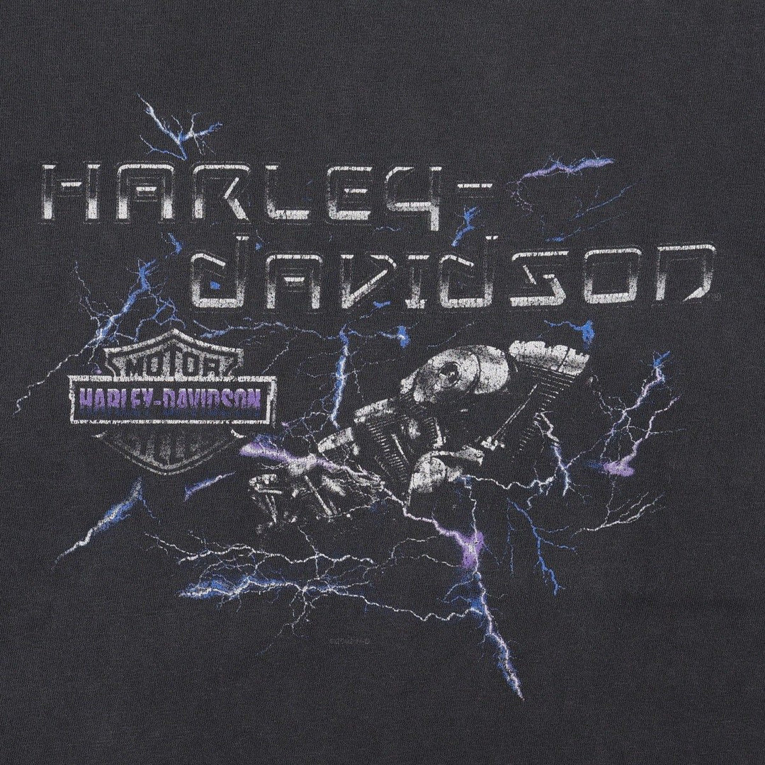 00'S Harley-Davidson Motorcycle Bike T-shirt Men's XL size cotton black type Vintage Second Hand
