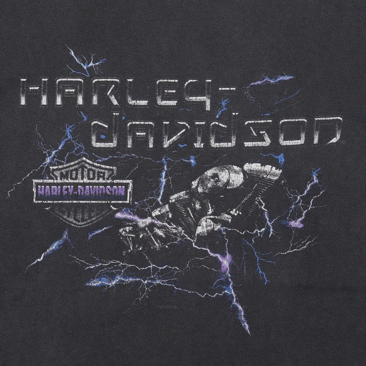 00'S Harley-Davidson Motorcycle Bike T-shirt Men's XL size cotton black type Vintage Second Hand