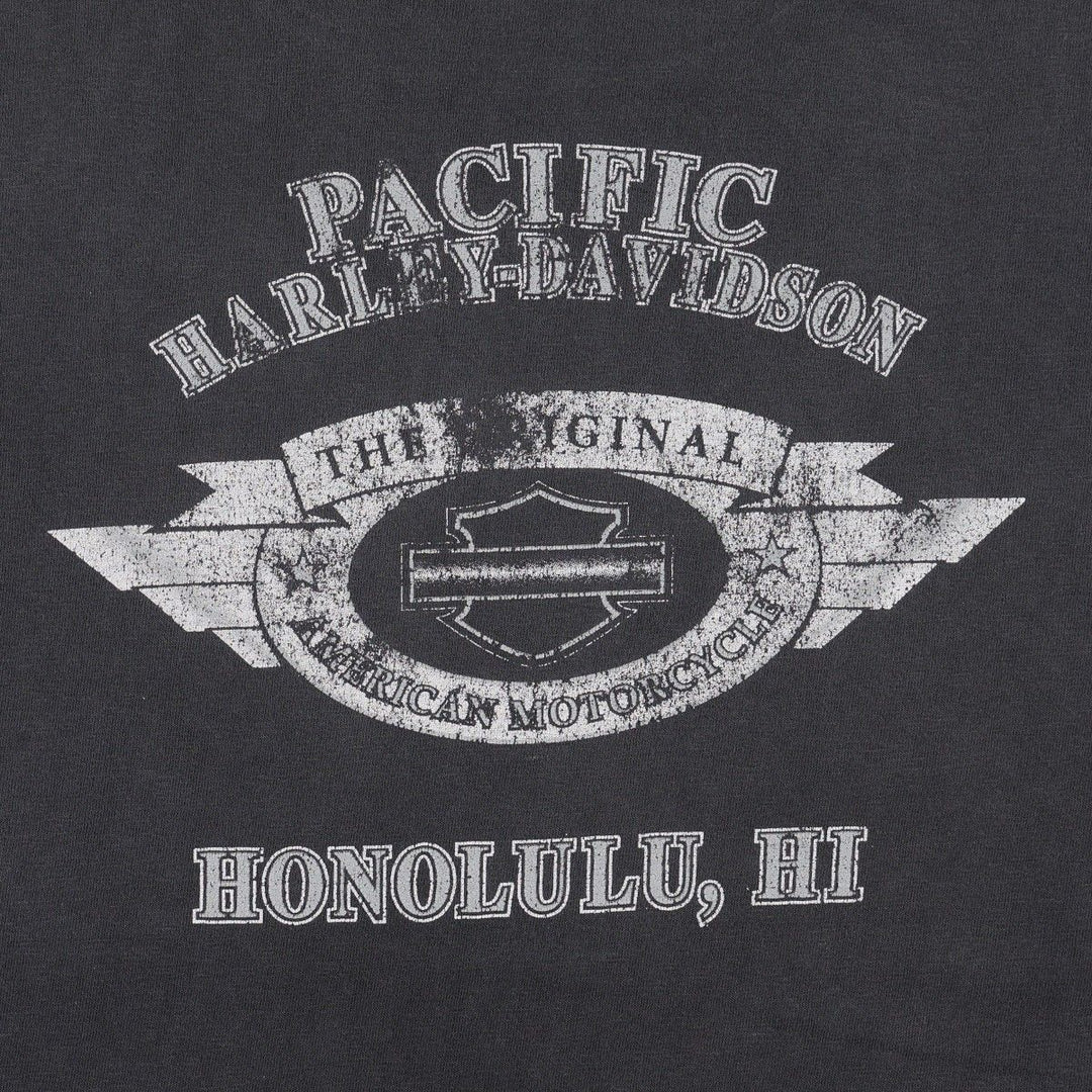 00'S Harley-Davidson Motorcycle Bike T-shirt Men's XL size cotton black type Vintage Second Hand
