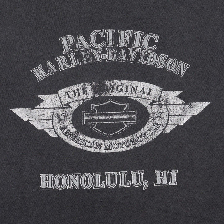 00'S Harley-Davidson Motorcycle Bike T-shirt Men's XL size cotton black type Vintage Second Hand