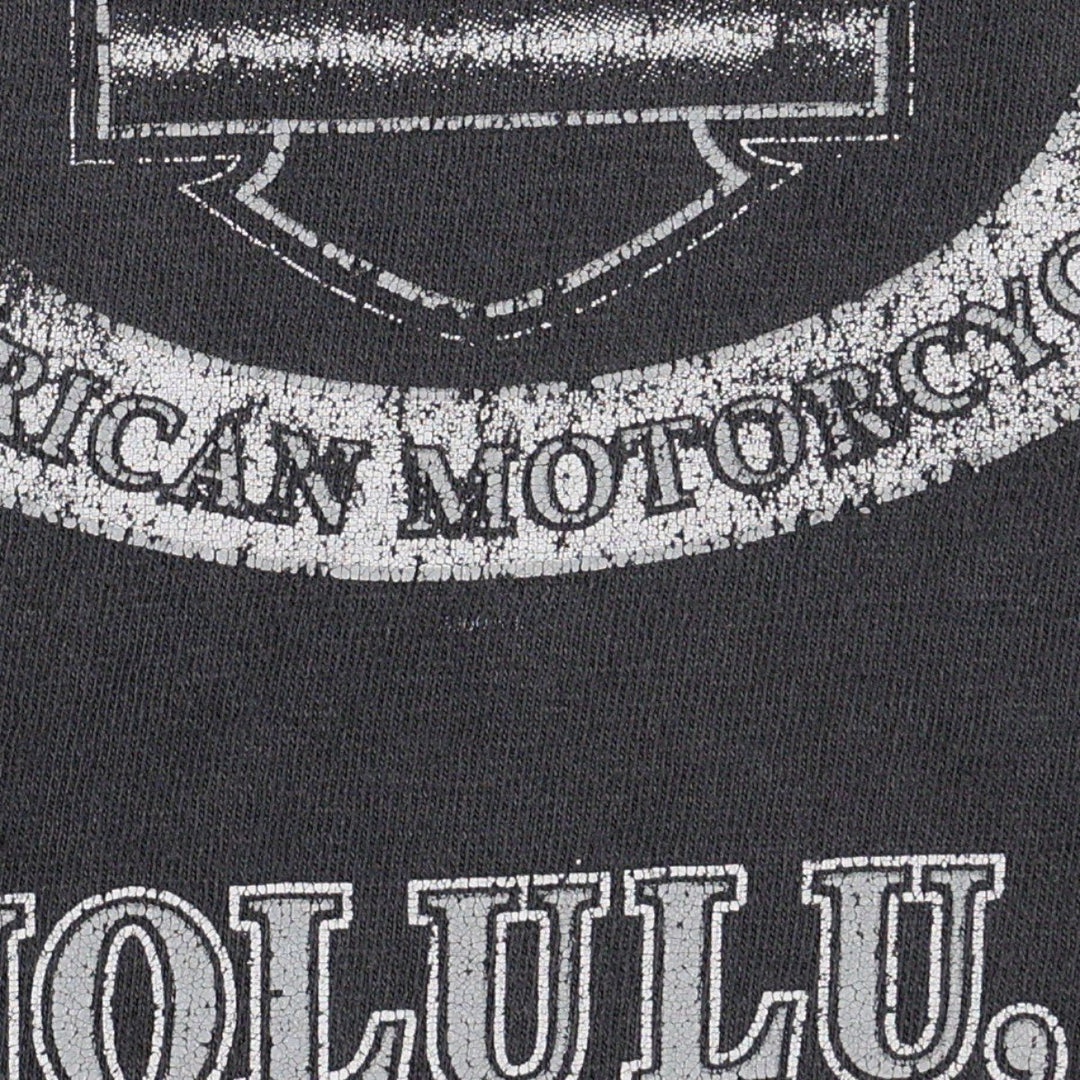 00'S Harley-Davidson Motorcycle Bike T-shirt Men's XL size cotton black type Vintage Second Hand