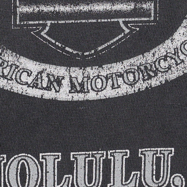 00'S Harley-Davidson Motorcycle Bike T-shirt Men's XL size cotton black type Vintage Second Hand