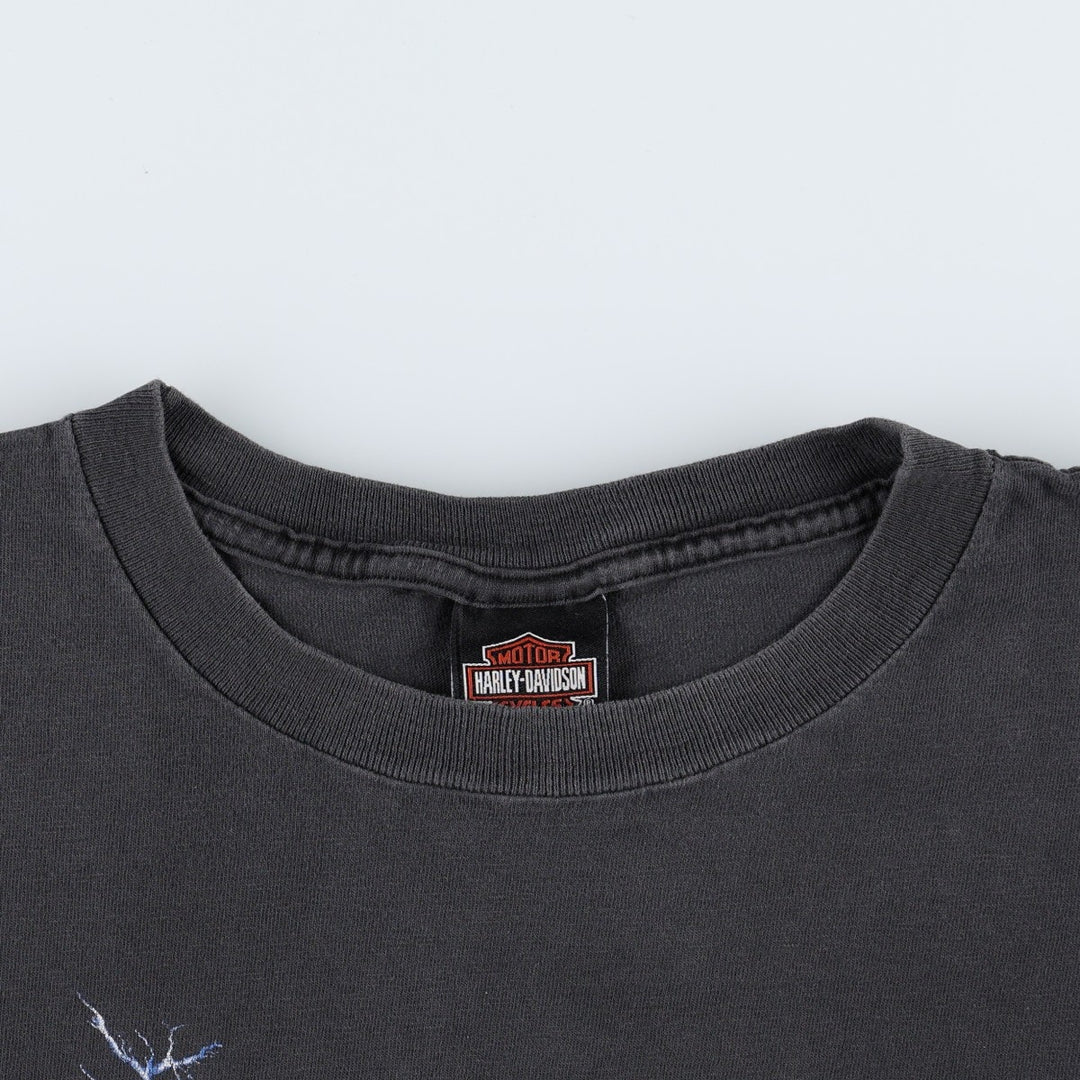 00'S Harley-Davidson Motorcycle Bike T-shirt Men's XL size cotton black type Vintage Second Hand
