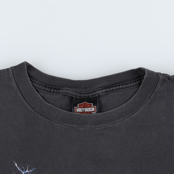 00'S Harley-Davidson Motorcycle Bike T-shirt Men's XL size cotton black type Vintage Second Hand