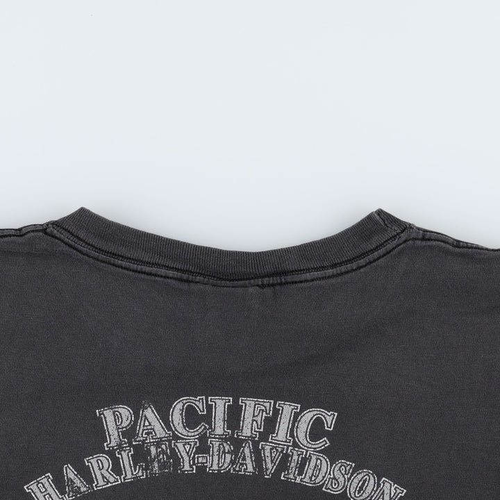 00'S Harley-Davidson Motorcycle Bike T-shirt Men's XL size cotton black type Vintage Second Hand
