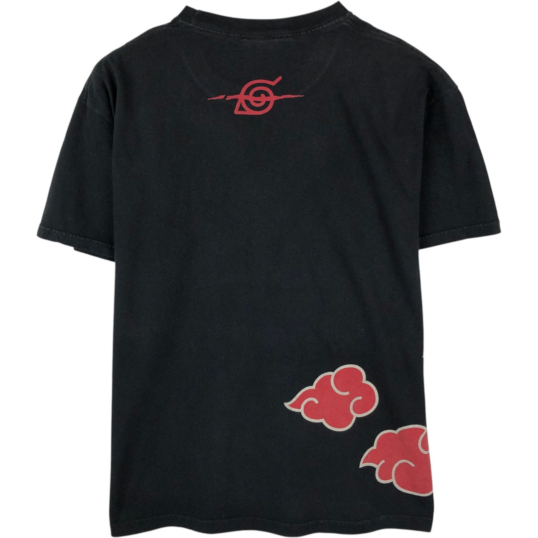 NARUTO SHIPPUDEN Akatsuki Anime Character Print T-Shirt (Men's Size L) cotton black type Vintage Second Hand