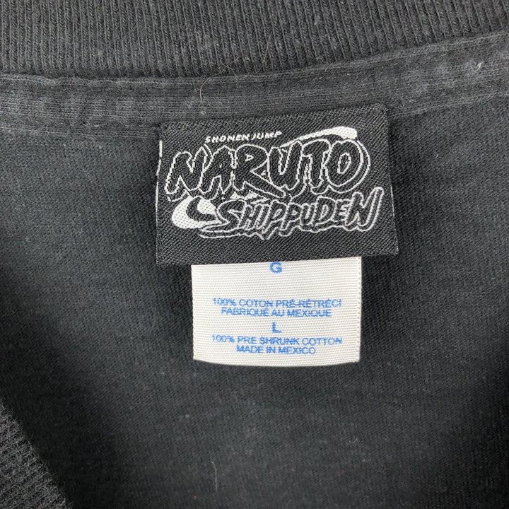 NARUTO SHIPPUDEN Akatsuki Anime Character Print T-Shirt (Men's Size L) cotton black type Vintage Second Hand