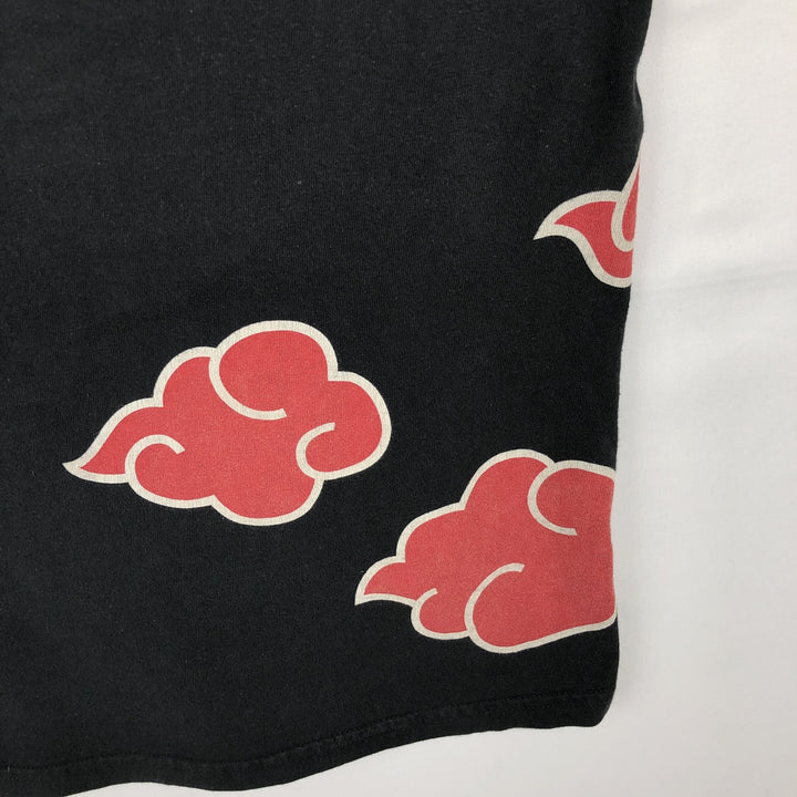NARUTO SHIPPUDEN Akatsuki Anime Character Print T-Shirt (Men's Size L) cotton black type Vintage Second Hand