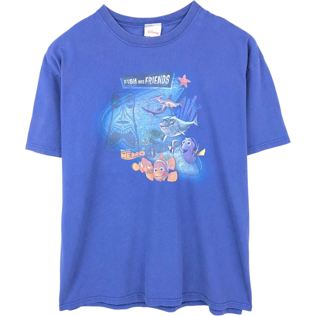 Disney Store DISNEY Disney Pixar Finding Nemo Character Print T-Shirt Men's XL (approx.) cotton blue type Vintage Second Hand
