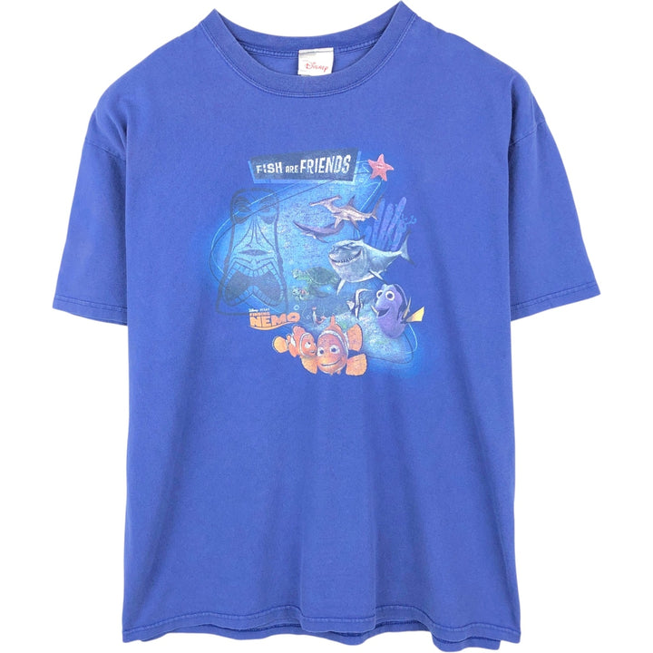 Disney Store DISNEY Disney Pixar Finding Nemo Character Print T-Shirt Men's XL (approx.) cotton blue type Vintage Second Hand