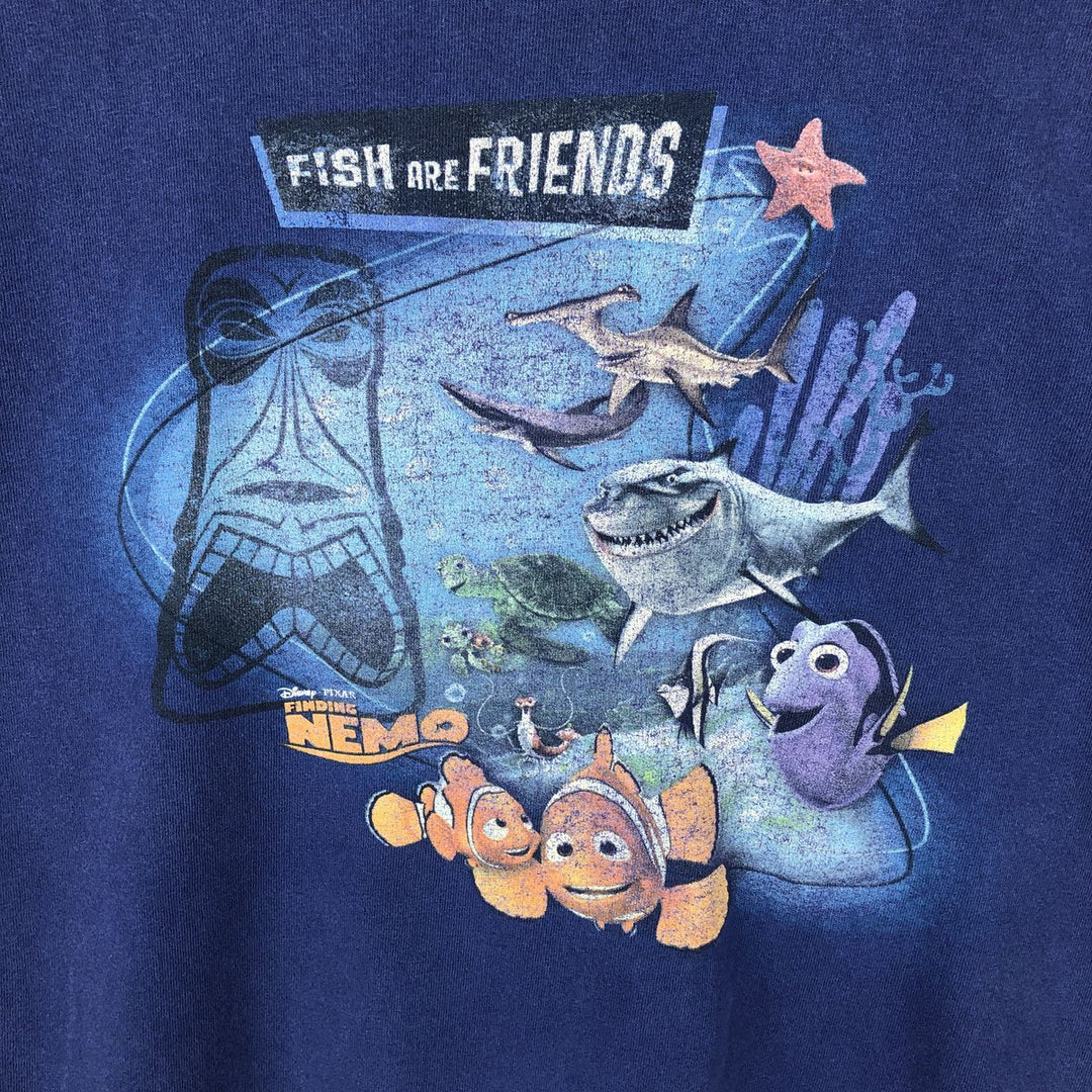 Disney Store DISNEY Disney Pixar Finding Nemo Character Print T-Shirt Men's XL (approx.) cotton blue type Vintage Second Hand