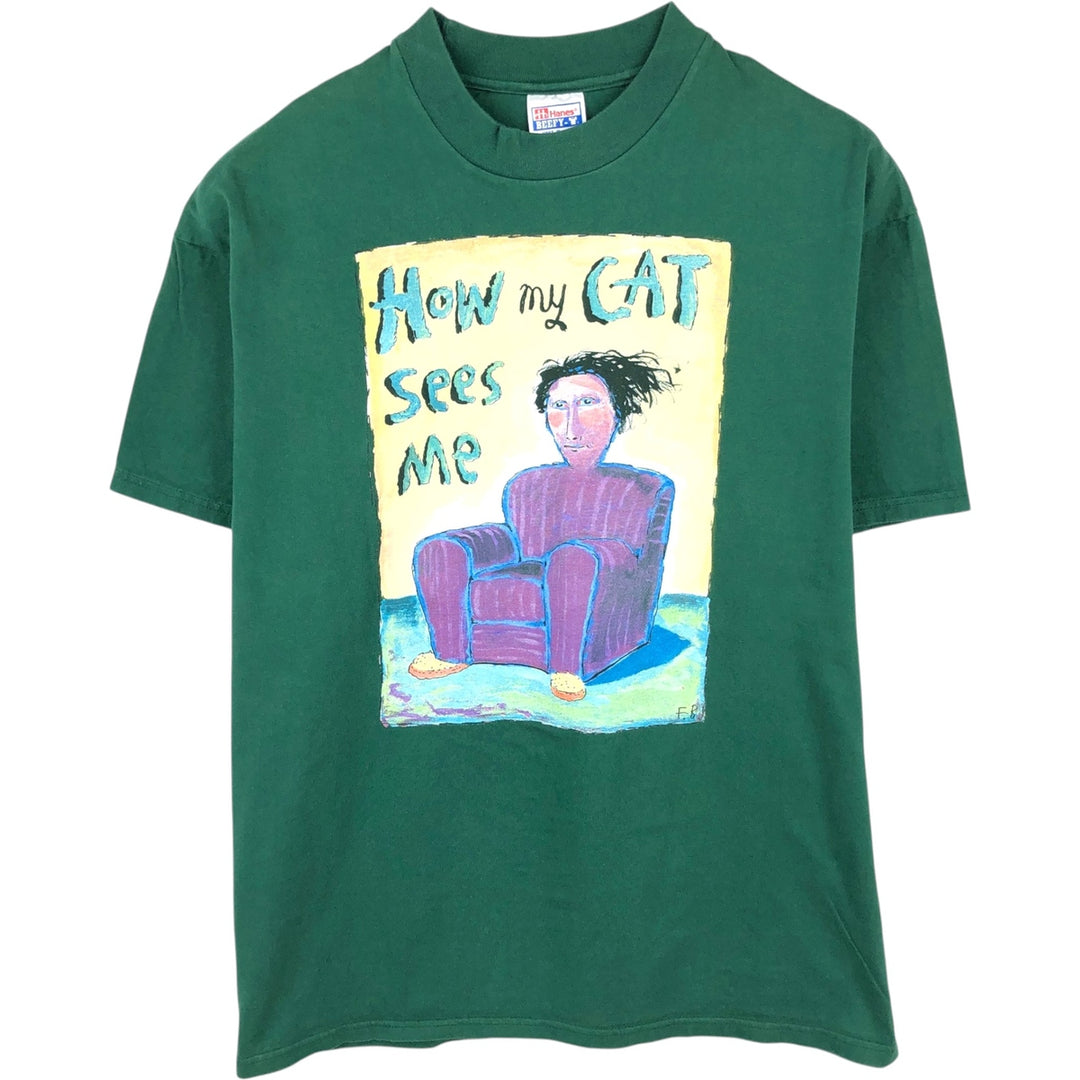 Hanes BEEFY-T Art T-Shirt, Men's Size XL (equivalent) cotton green type Vintage Second Hand
