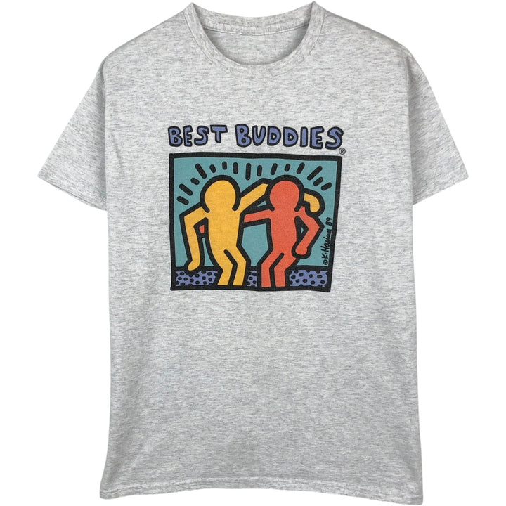 KEITH HARING Art T-shirt, Men's Size S (approx.) unclear gray type Vintage Second Hand