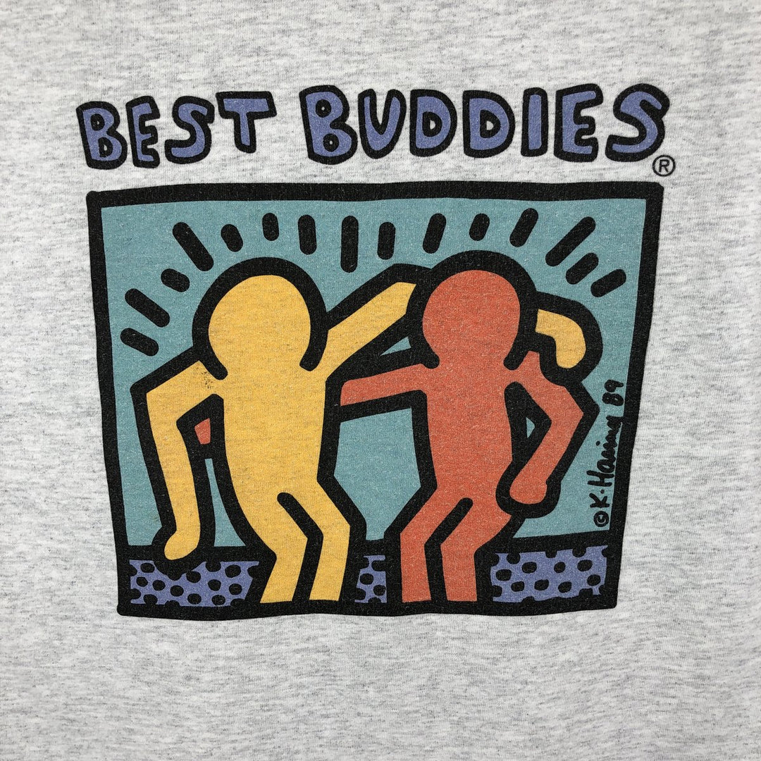 KEITH HARING Art T-shirt, Men's Size S (approx.) unclear gray type Vintage Second Hand