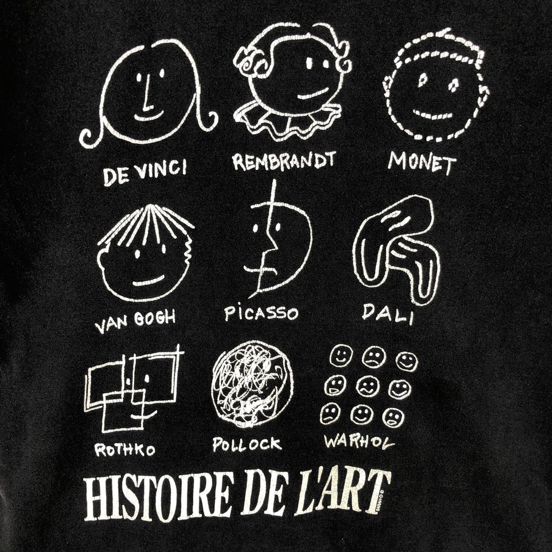Fruit of the Loom Art T-shirt, Men's Size S (approx.), Vintage cotton black type Vintage Second Hand